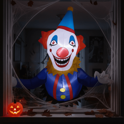 3.3FT Halloween Inflatable Clown in Window with LED Lights – Scary Blow Up Decoration - Monsta Online