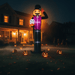 12FT Halloween Inflatable Pumpkin Man Holding Skull with LED Lights - Monsta Online