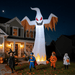 12FT Halloween Inflatable Ghost with Red Eyes and Flame LED Lights - Monsta Online