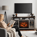 55 Inch Modern Electric Fireplace TV Stand with Storage Cabinets Gray Wash - Monsta Online