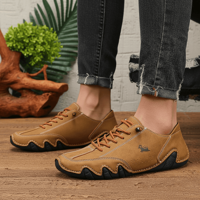 Men's Waterproof Leather Slip - On Loafers – Breathable Anti - Slip Casual Walking Shoes - Monsta Online