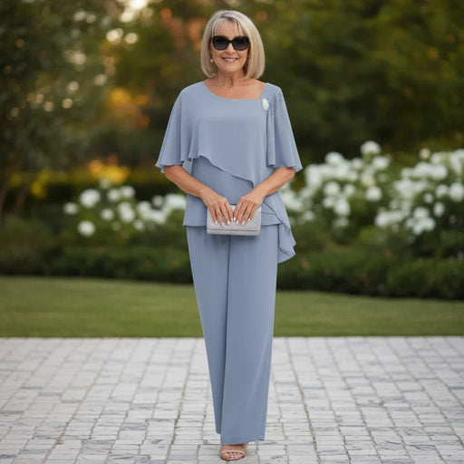 Beatrice Formal Two - Piece Set – Women's Elegant Overlay Top & Straight - Leg Trousers Set - Monsta Online