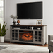 55 Inch Modern Electric Fireplace TV Stand with Storage Cabinets Gray Wash - Monsta Online