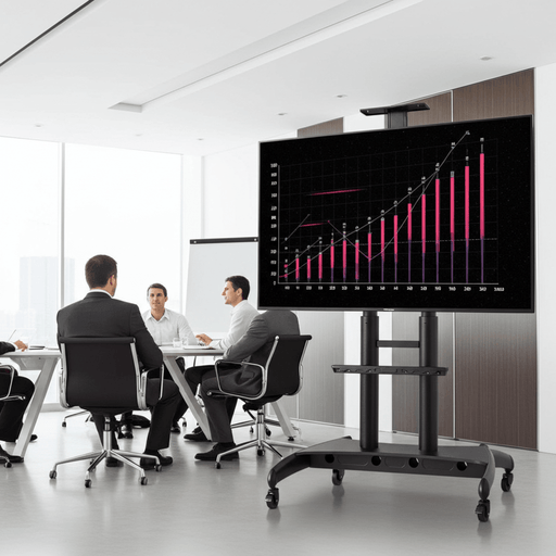 Heavy Duty Rolling TV Stand 55–85 Inch with Lockable Wheels and Adjustable Laptop Shelf - Monsta Online