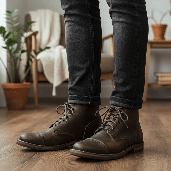 Ravenna Luxe Leather Lace - Up Boots – Vintage Style & All - Day Comfort - Monsta Online