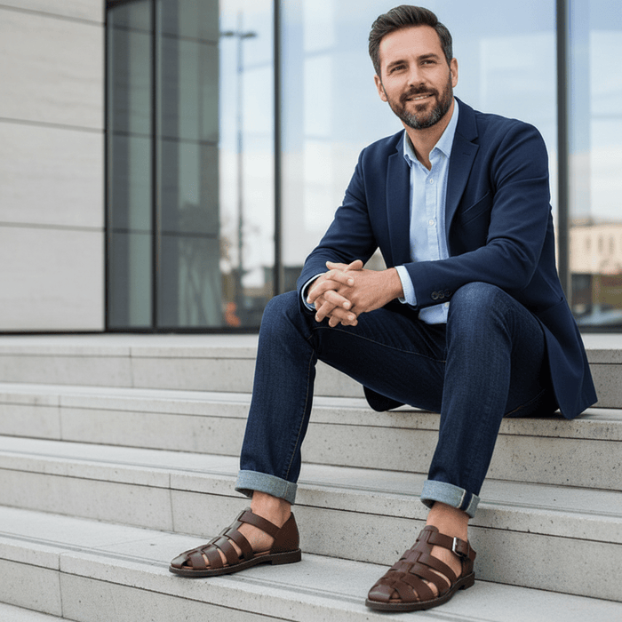 Men's Open Toe Sandals – Adjustable Buckle Straps, Cushioned Footbed & Breathable Design - Monsta Online