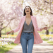 Women's Elegant Open Front Blazer – Tailored Wool & Hip - Length Silhouette - Monsta Online