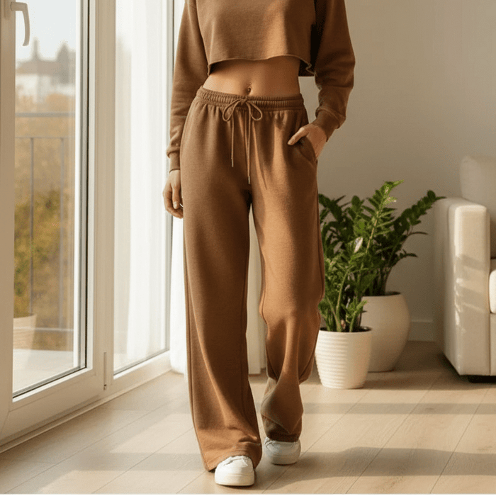 Viola Joggers – Women's Relaxed Wide - Leg Cotton Blend Joggers - Monsta Online