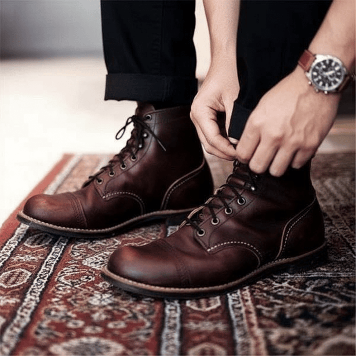 Ravenna Luxe Leather Lace - Up Boots – Vintage Style & All - Day Comfort - Monsta Online