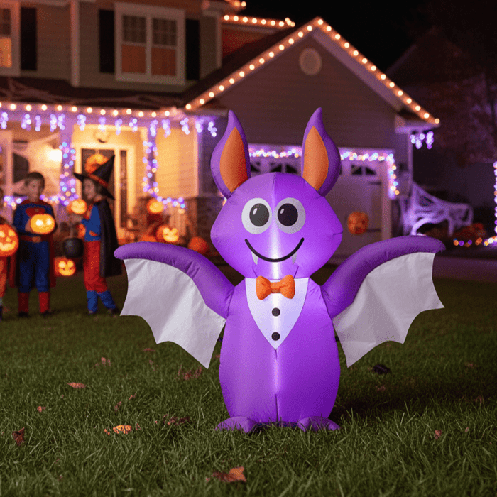 4ft Inflatable Halloween Bat with LED Lights – Blow Up Outdoor Yard Decoration - Monsta Online