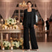 Miriam Sequin Lace Trouser Suit – Women's 3 - Piece Wide Leg Wedding Guest Suit - Monsta Online