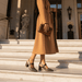 Women's Pointed Toe Sandals – Elegant Medium Thick Heel with Adjustable Strap - Monsta Online