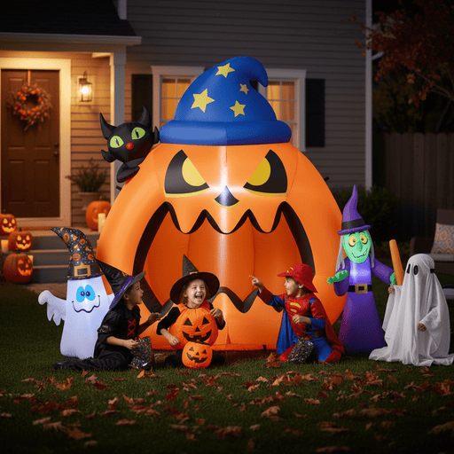 6.9FT Halloween Inflatable Pumpkins with LED Lights – Giant Blow Up Yard Decoration - Monsta Online