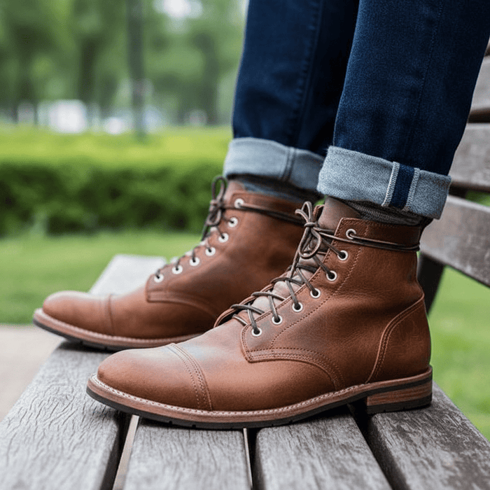 Ravenna Luxe Leather Lace - Up Boots – Vintage Style & All - Day Comfort - Monsta Online