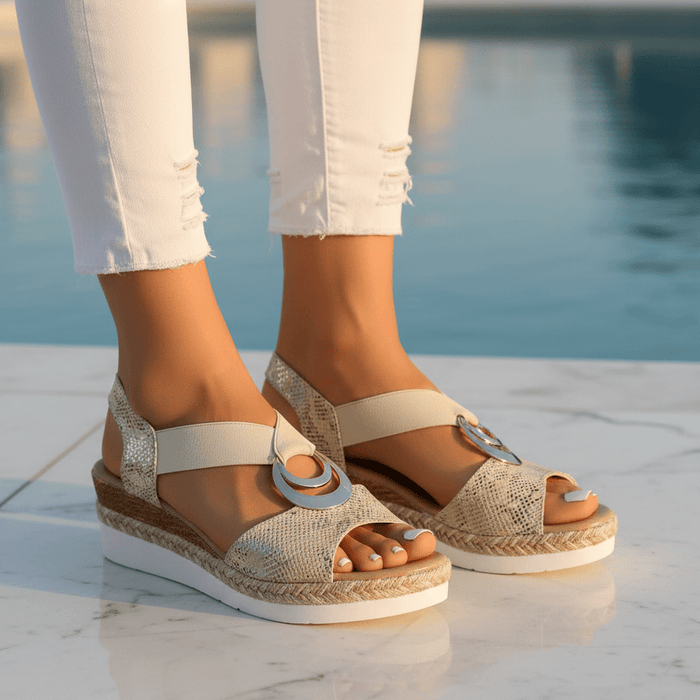 Women's Slip - On Wedge Sandals – Arch Support & Cushioned Insole - Monsta Online