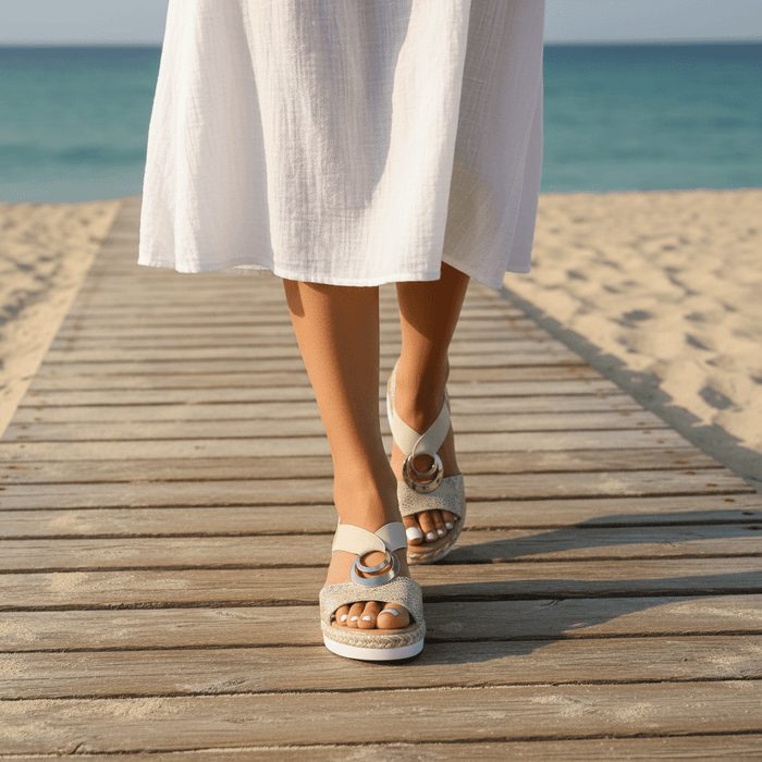 Women's Slip - On Wedge Sandals – Arch Support & Cushioned Insole - Monsta Online