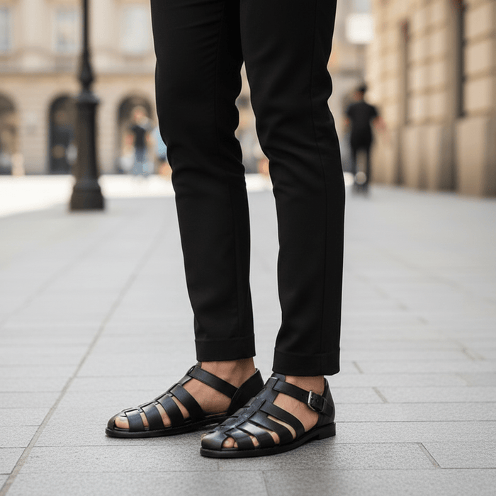 Men's Open Toe Sandals – Adjustable Buckle Straps, Cushioned Footbed & Breathable Design - Monsta Online
