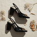 Rhinestone Slingback Heels – Women's 8cm Block Heel Office Shoes - Monsta Online