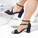 Women's Chic Ankle Strap Block Heel Sandals – Cushioned Footbed, Adjustable Strap for All - Day Comfort - Monsta Online