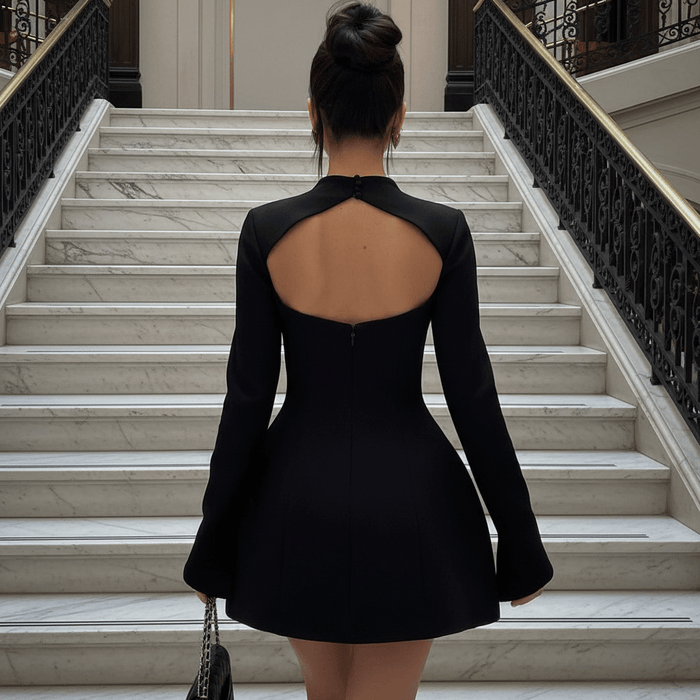 Donnabeth High - Neck Mini Dress – Women's Fitted Elegant Cocktail Dress - Monsta Online