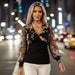 Hollis Ruched V - Neck Top – Women's Elegant Balloon Sleeve Stretch Top - Monsta Online