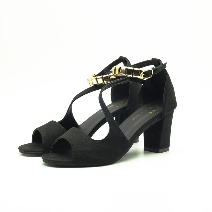 Women's Chic Ankle Strap Block Heel Sandals – Cushioned Footbed, Adjustable Strap for All - Day Comfort - Monsta Online