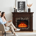46 Inch Electric Mantel Fireplace Heater with Remote and 3 Flame Brightness Levels - Monsta Online