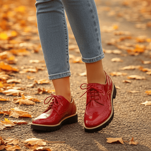 Solenya Lace - Up Shoes – Women's Shiny Glossy Casual Flat Shoes - Monsta Online