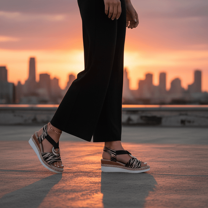 Women's Slip - On Wedge Sandals – Arch Support & Cushioned Insole - Monsta Online