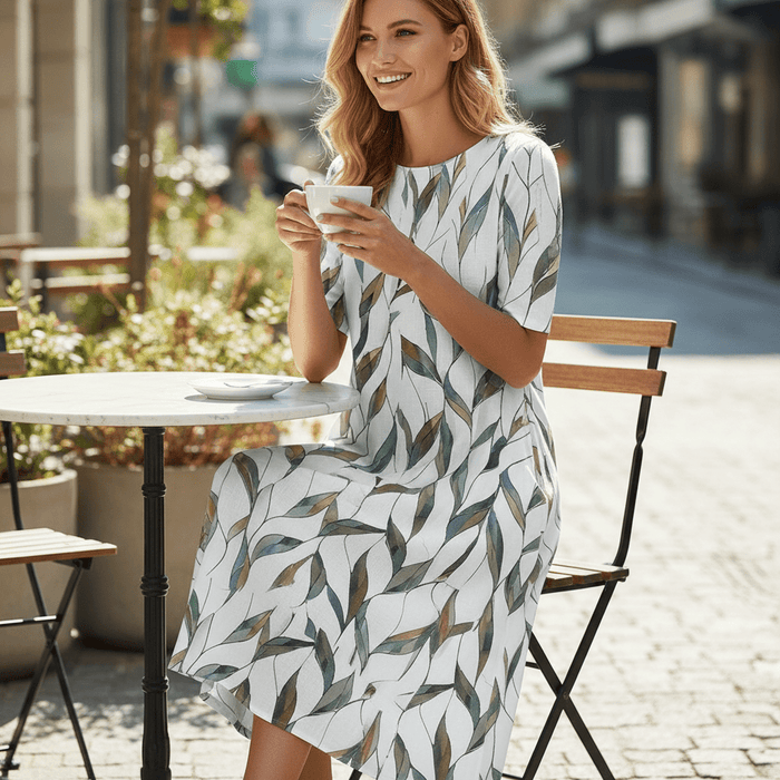 Harlow A - Line Midi Dress – Women's Elegant Flowy Midi Dress - Monsta Online