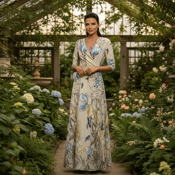 Lynor Floral Dress – Women's Elegant Day - to - Night Midi Dress - Monsta Online
