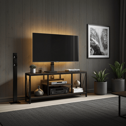 Modern LED TV Stand Entertainment Center for 75 Inch TVs with Adjustable Swivel and Height - Monsta Online