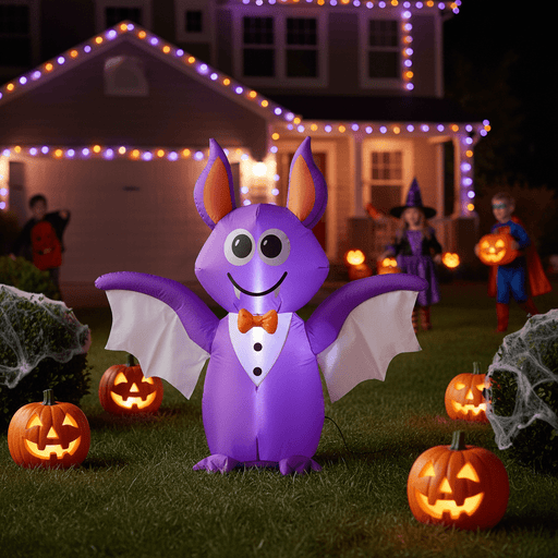 4ft Inflatable Halloween Bat with LED Lights – Blow Up Outdoor Yard Decoration - Monsta Online