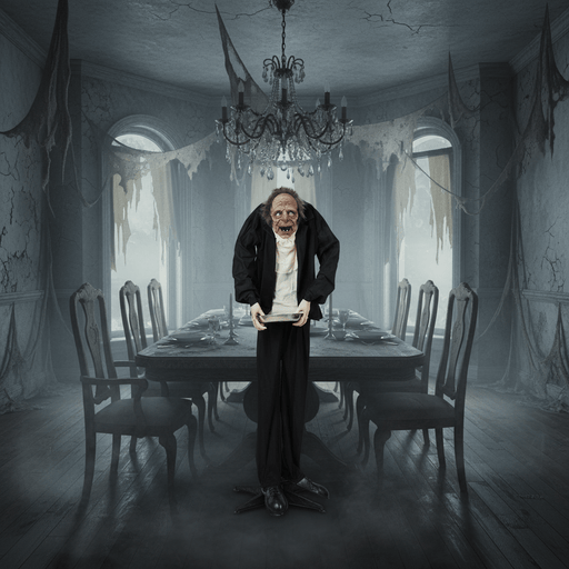 5ft Animatronic Halloween Male Servant – Sound Activated with Glowing Eyes, Creepy Laughs - Monsta Online