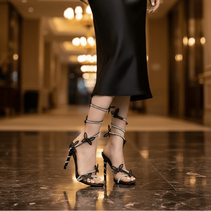 Butterfly Reverie Lace - Up Heels for Women – Elegant White Bridal & Occasion Heels - Monsta Online