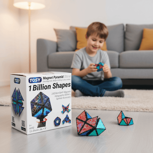 Monsta Magnet Pyramid Stones Set: 14pc Magnetic STEM Puzzle & Fidget Toy with 243 Rare Earth Magnets - Monsta Online