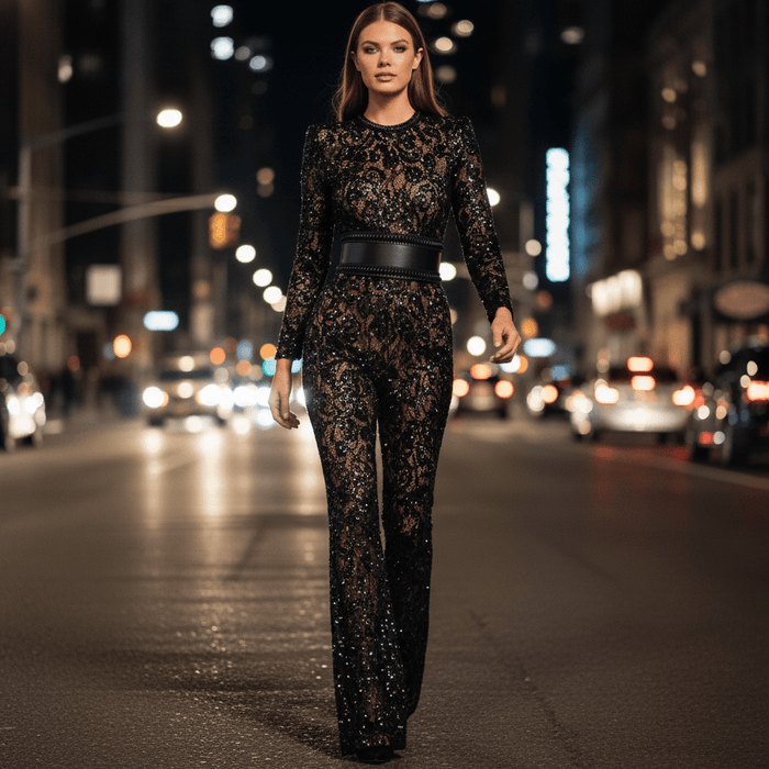 Crystal Bodysuit – Women's Elegant Stretchy Figure - Flattering Bodysuit - Monsta Online