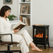 22 Inch Black Freestanding Electric Fireplace Stove with Adjustable Heat - Monsta Online