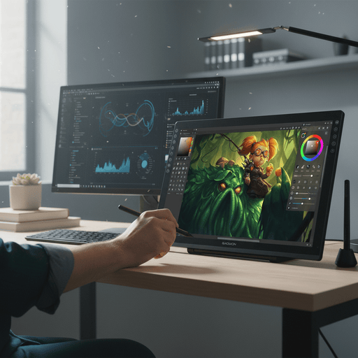 Large 21.5 Inch Professional Graphics Tablet Drawing Monitor Pen display with Tilt - Support Battery - Free 8192 Pen Pressure - Monsta Online