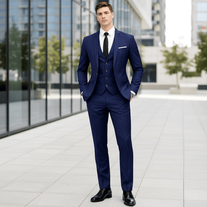 Dominic 3 - Piece Slim Fit Suit – Men's Notch Lapel Blazer, Waistcoat & Trousers Set - Monsta Online
