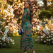 Violet A - Line Maxi Dress – Women's Elegant Wedding Guest Dress with V - Neckline - Monsta Online