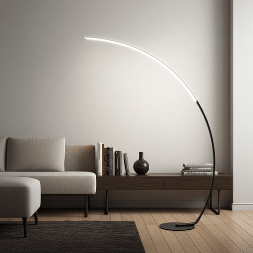 Stylish Curved Floor Lamp with Remote – Contemporary Lighting for Home Decor - Monsta Online