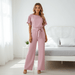 Women's Solid Color Jumpsuit – Flattering Elastic Waist, Breathable Fabric - Monsta Online