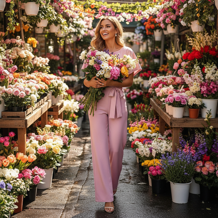 Women's Solid Color Jumpsuit – Flattering Elastic Waist, Breathable Fabric - Monsta Online