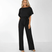 Women's Solid Color Jumpsuit – Flattering Elastic Waist, Breathable Fabric - Monsta Online