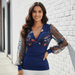 Hollis Ruched V - Neck Top – Women's Elegant Balloon Sleeve Stretch Top - Monsta Online