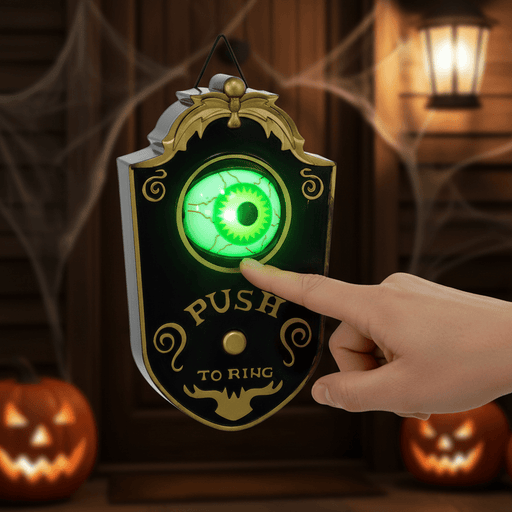 Halloween Animatronic Doorbell – Motion and Sound Activated Prop with Creepy Light - Up Eye and Spooky Sounds - Monsta Online