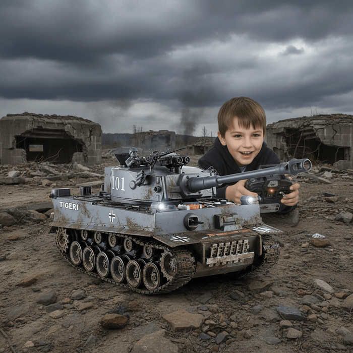 1:18 Scale German Tiger I RC Battle Tank - Airsoft BB Shooter with Recoil Effect for Kids Adults - Monsta Online