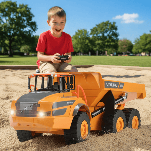 1:20 Scale Volvo Premium RC Dump Truck - Articulated Hauler with Lights an Sound for Kids - Monsta Online