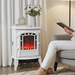 22" White Electric Fireplace Heater with Realistic Flame and Adjustable Heat - Monsta Online